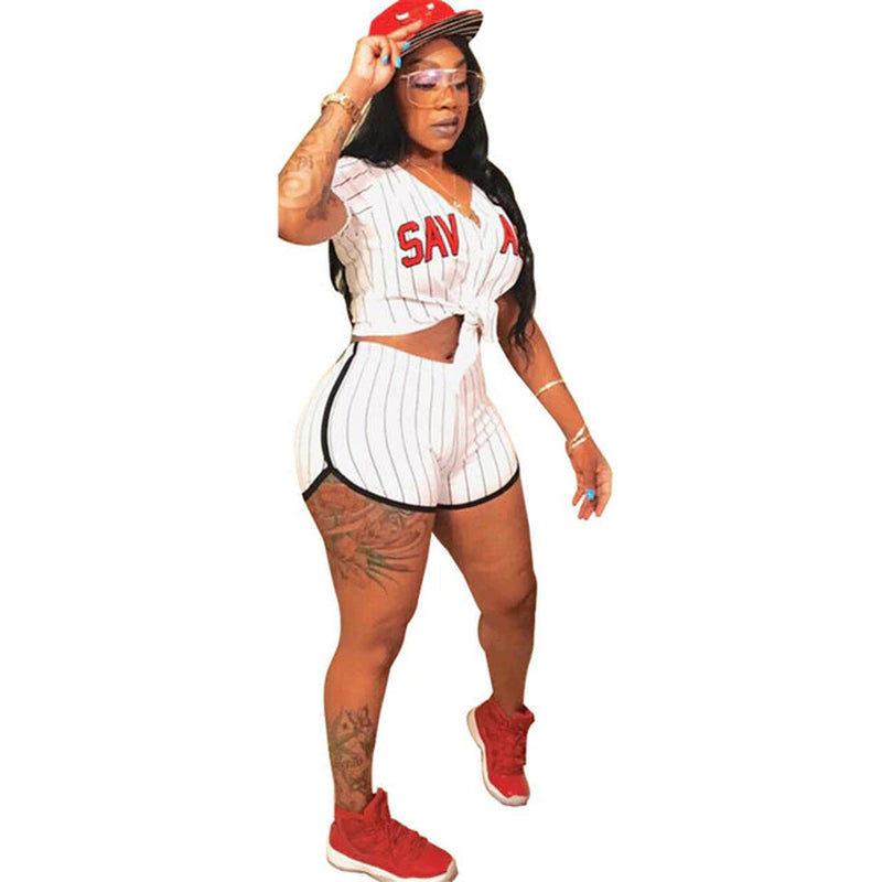 Baseball Babe Short Set: Ditch the diamond, hit a homerun in your style! ⚾️✨ 